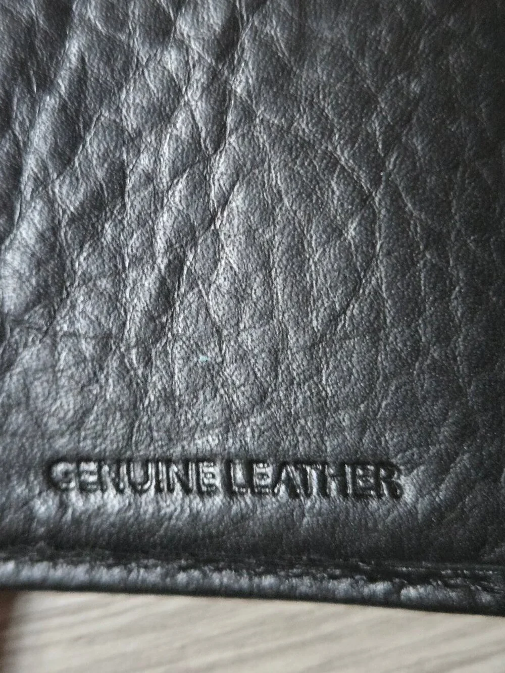 Men's leather RFID black tri-fold wallet